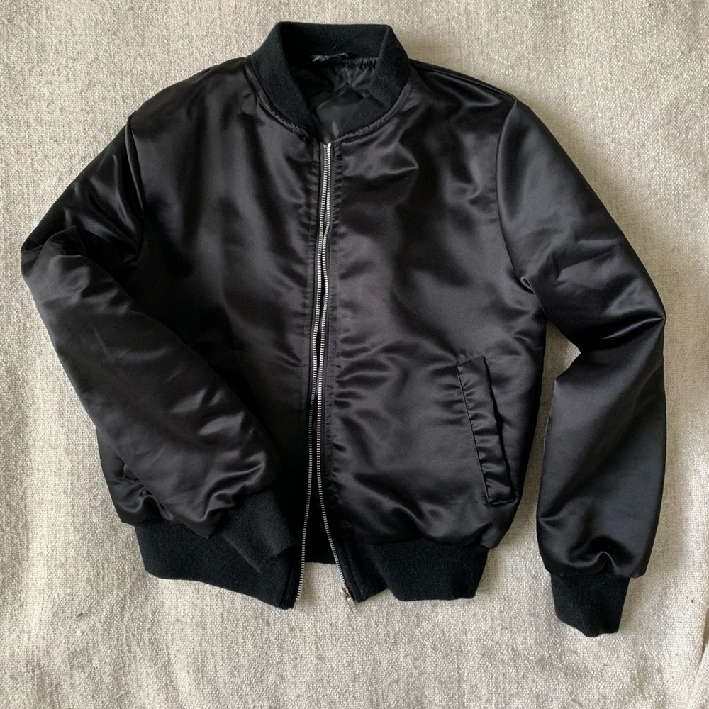 Black bomber jacket